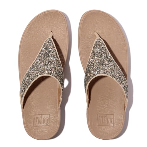 Fitflop Damen Lulu Multi-Tonal Glitter Toe-Post Sandale, Klassischer Beige-Mix, 36 EU von Fitflop