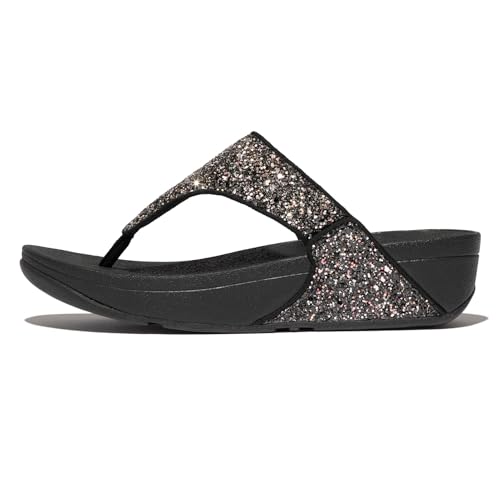 Fitflop Damen Lulu Multi-Tonal Glitter Toe-Post Sandale, Schwarz, 39 EU von Fitflop