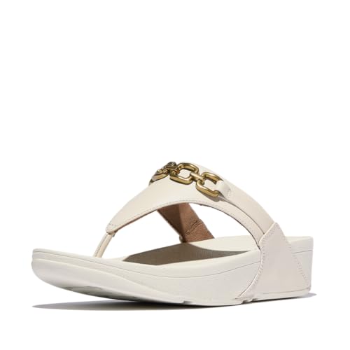 Fitflop Damen Lulu Square-Chain Leather Toe-Post Sandale, Paris Beige, 41 EU Fitflop Damen Lulu Square-Chain Leather Toe-Post Sandale, Paris Beige, 41 EU von Fitflop
