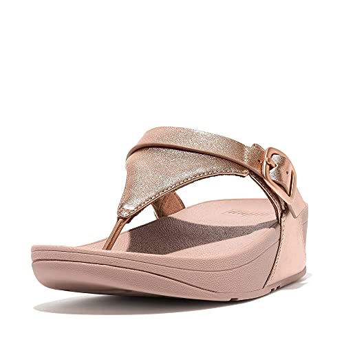 Fitflop Damen Lulu Verstellbare Leder Zehentrenner Sandale, Rose Gold, 37.5 EU von Fitflop