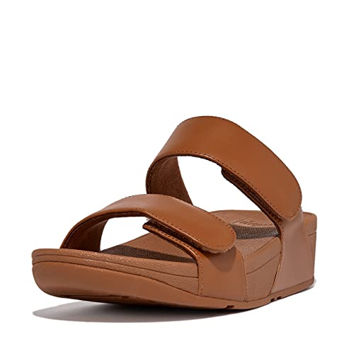 Fitflop Damen Lulu Verstellbare Ledergleiter Schiebe-Sandalen, Hellbraun, 36 EU von Fitflop