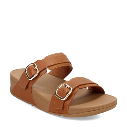 Fitflop Damen Lulu Verstellbare Ledergleiter Schiebe-Sandalen, Hellbraun, 40 EU von Fitflop