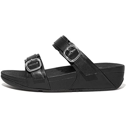 Fitflop Damen Lulu Verstellbare Ledergleiter Schiebe-Sandalen, Schwarz, 40 EU von Fitflop