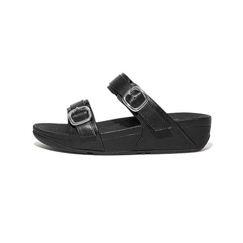 Fitflop Damen Lulu Verstellbare Ledergleiter Schiebe-Sandalen, Schwarz, 41 EU von Fitflop