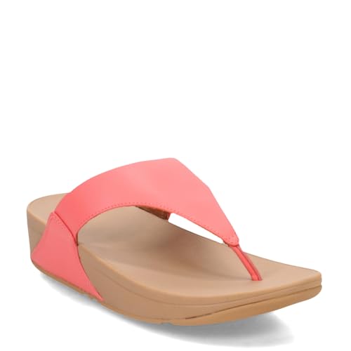 Fitflop Damen Lulu Zehentrenner aus Leder Sandale, Rosige Koralle, 39 EU von Fitflop