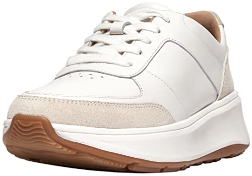 FitFlop Damen F-Mode Leather/Suede Flatform Sneakers Platform, Urban White, 38 EU von Fitflop