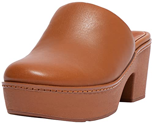 Fitflop Damen Pilar Leather Platform Mules Hausschuh, Light Tan, 37 EU von Fitflop