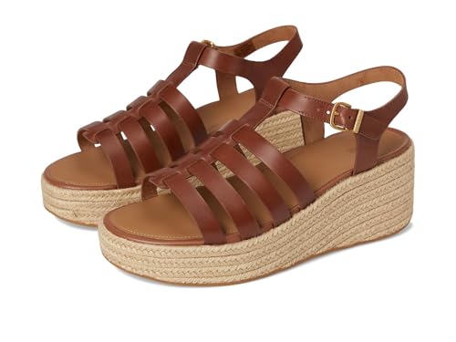 Fitflop Damen Platfforms Espadr. Leather Fisherman Wedge Sandals Keilsandale, Deep Tan, 43 EU von Fitflop