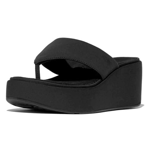 Fitflop Damen Platfforms Wedge Toe-Post Sandals Keilsandale, Schwarz, 42 EU von Fitflop