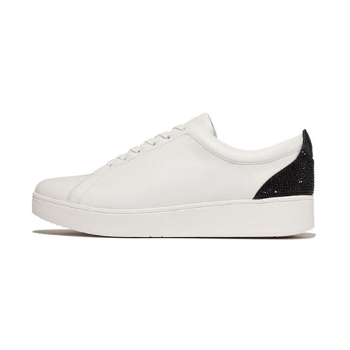 Fitflop Damen Rally Crystal-backtab Leather Sneakers Sneaker, Schwarz, 40 EU von Fitflop