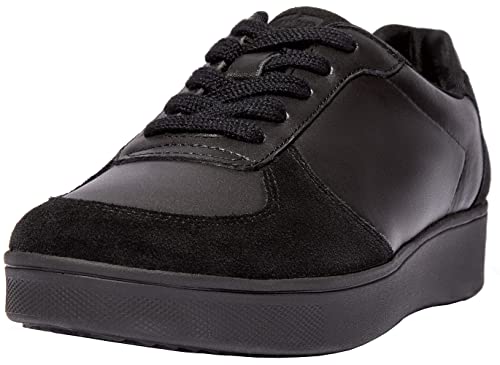 Fitflop Damen Rally Leather/Suede Panel Sneakers Sneaker, All Black, 38 EU von Fitflop