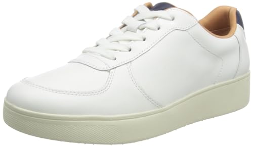 Fitflop Damen Rally Leather New Device Sneaker, Urban White Midnight Navy, 36 EU von Fitflop