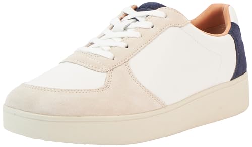 Fitflop Damen Rally Leather & Suede New Device Sneaker, Urban White Midnight Navy, 38 EU von Fitflop