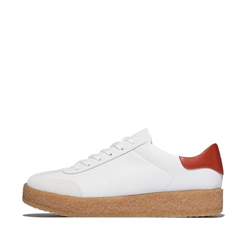 Fitflop Damen Rally T-Toe Leather Crepe Sneakers Sneaker, Urban White Terracotta, 36 EU Fitflop Damen Rally T-Toe Leather Crepe Sneakers Sneaker, Urban White Terracotta, 36 EU von Fitflop