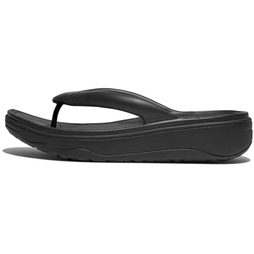 Fitflop Damen Relieff Recovery Toe-Post Sandale, Schwarz, 43 EU von Fitflop