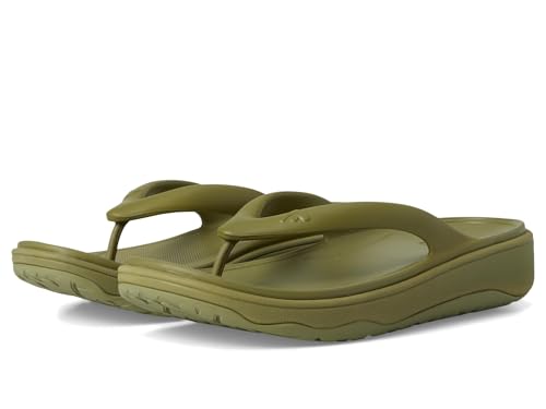 Fitflop Damen Relieff Recovery Toe-Post Sandale, olivgrün, 40 EU Weit von Fitflop