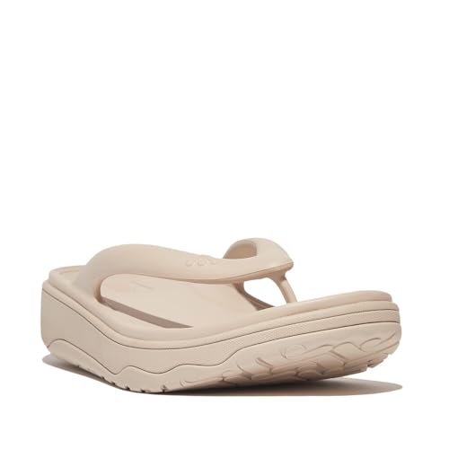 Fitflop Damen Relieff Recovery Zehentrenner Sandale, beige, 39 EU von Fitflop