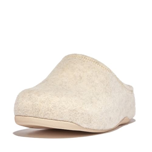 Fitflop Damen Shuv E01 Cushy Felt Clog Slippers Hausschuh, elfenbeinfarben, 42 EU von Fitflop