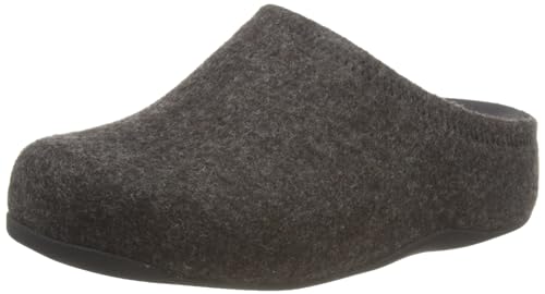 Fitflop Damen Shuv Filz-Clog Holzschuh, Schwarz, 41 EU von Fitflop