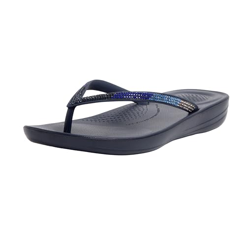 Fitflop Damen Sparkle Classic Iqushion Ergonomische Sandalen, Midnight Navy (Marineblau), 42 EU von Fitflop