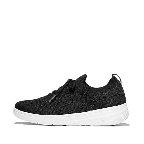 Fitflop Damen Super-q Crystal-Trim Knit Slip-on Laced Sneakers Sneaker, Schwarz, 43 EU von Fitflop