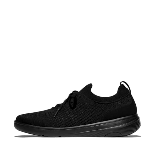 Fitflop Damen Super-q Knit Slip-on Laced Sneakers Sneaker, Schwarz, 42 EU von Fitflop
