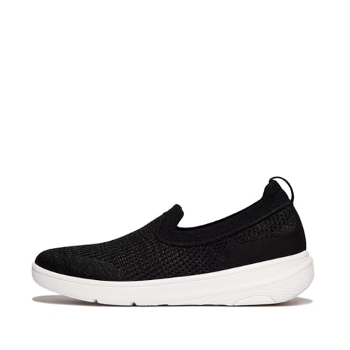 Fitflop Damen Super-q Knit Slip-ons Sneaker, Schwarz, 42 EU von Fitflop