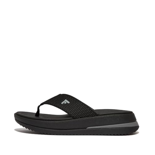 Fitflop Damen Surff zweifarbige Zehensandalen aus Gurtband Sandale, Schwarz, 39 EU von Fitflop