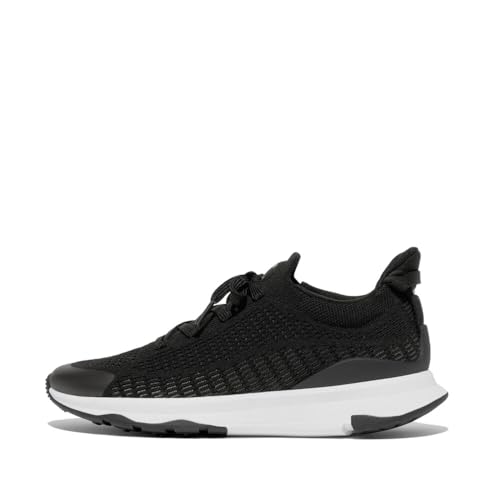 Fitflop Damen Vitamin Ffx Knit Sport Sneaker, Schwarzes Zinn, 36 EU von Fitflop