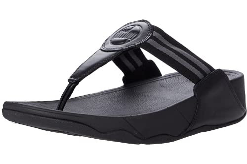 Fitflop Damen Walkstar Keilsandale, Schwarz, 36 EU Breit von Fitflop