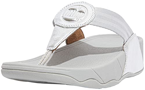 Fitflop Damen Walkstar Keilsandale, silber, 39 EU Breit von Fitflop