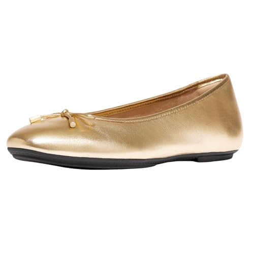Fitflop Delicato Ballerina (Metallic) GOUD - Größe 41 von Fitflop