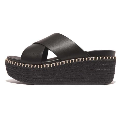 Fitflop Eloise Espadrille Leather Wedge Cross Slides EU 40 von Fitflop