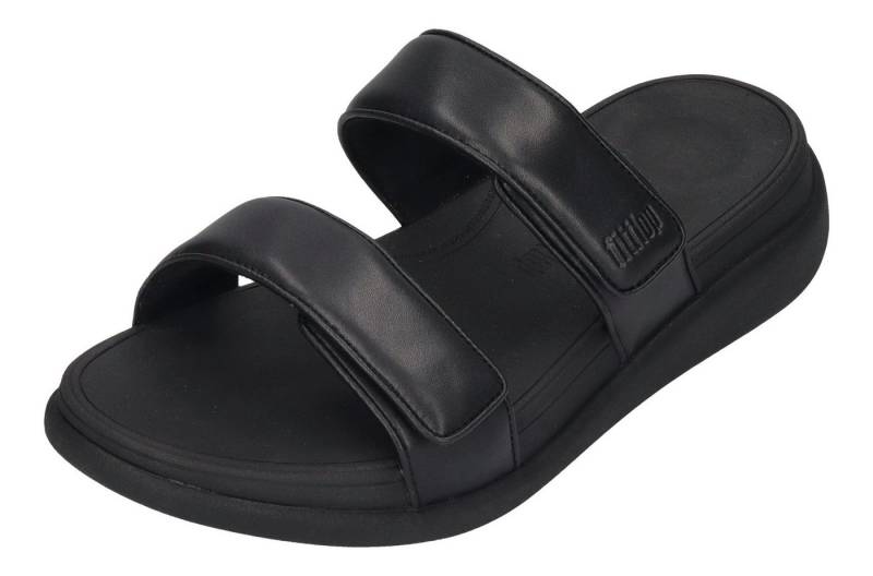 Fitflop F-MODE GO ADJUSTABLE TWO-BAR BUCKLE SLIDES Pantolette All Black von Fitflop