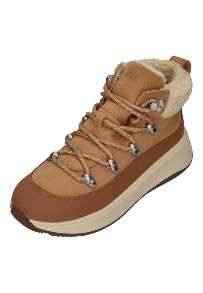 Fitflop F-MODE TEDDY-COLLAR WARM SUEDE LACE UP Stiefelette Desert Tan von Fitflop