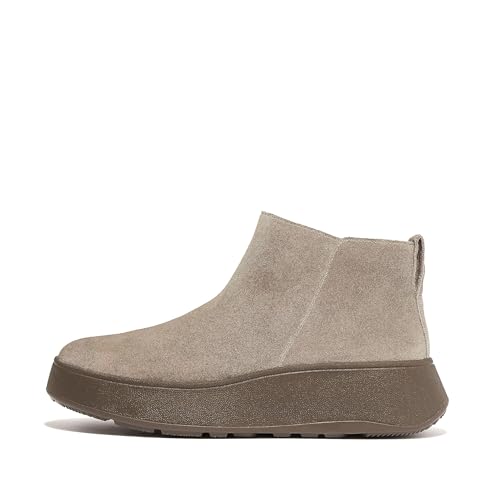 Fitflop F-Mode Suede Flatform Zip Ankle Boots GRIJS - Größe 39 von Fitflop