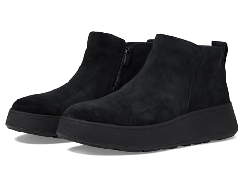 Fitflop Damen F-Mode Suede Flatform Zip Ankle Boots Kalt gefüttert Langschaft Stiefel & Stiefeletten, All Black, 38 EU von Fitflop