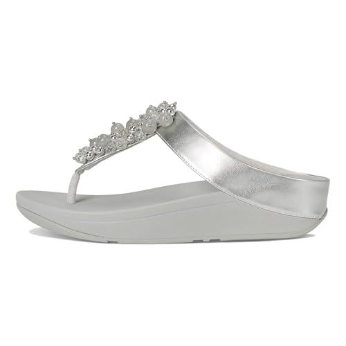 Fitflop Fino Bauble-Bead Toe-Post Silver Größe EU 41 von Fitflop