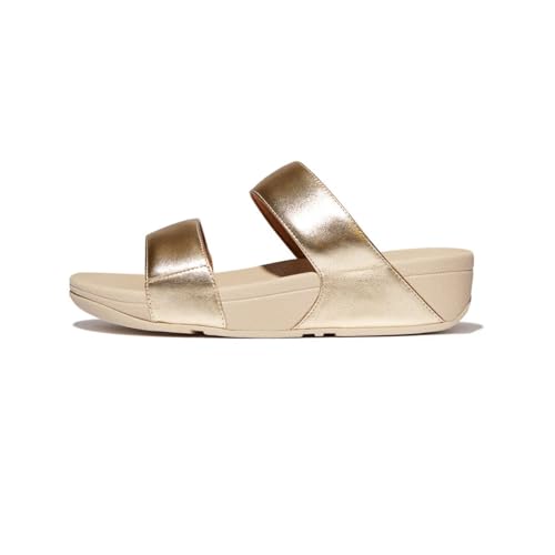 Fitflop GEMÜTLICH SLIPPER ERGONOMICA DAMEN LULU LEATHER SLIDES TP PLATIN talla numeric_39 von Fitflop