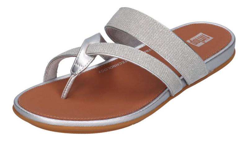Fitflop GRACIE SHIMMERLUX STRAPPY SANDALS Zehentrenner Silver von Fitflop
