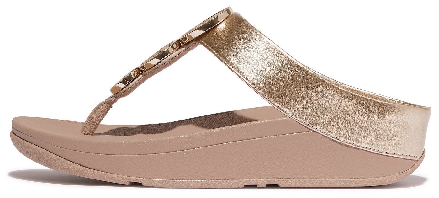 Fitflop HALO BEAD-CIRCLE METALLIC TOE-POST SANDALS Dianette, Pool Slides, Pantolette mit dämpfender Zwischensohlentechnologie von Fitflop