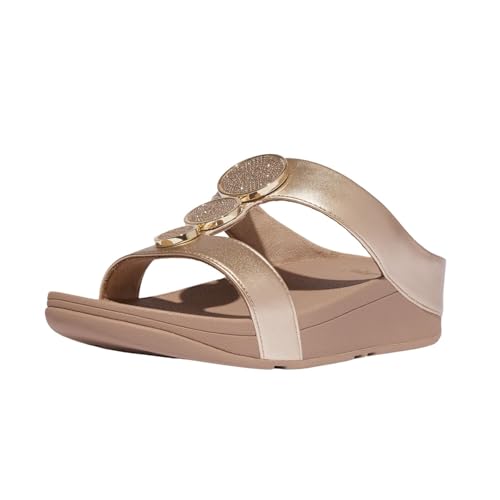 Fitflop Beigefarbene Metallic-Sandalen von Fitflop