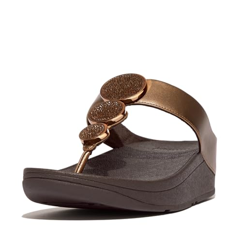 Fitflop Halo Bead-Circle Metallic Toe-Post Slides EU 38 von Fitflop