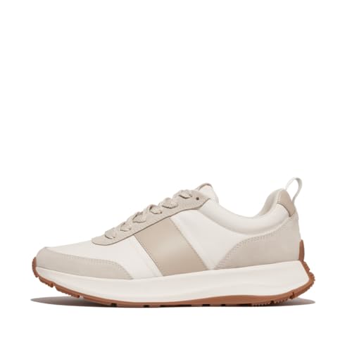 Fitflop Herren F-Mode Flow Mens Fabric/Suede/Leather Sneakers Sneaker, beige, 42 EU Weit von Fitflop