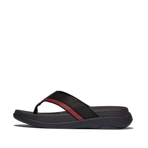 Fitflop Herren F-Mode Go Mens Tonal-Edge Webbing Toe-Post Sandale, Schokoladenbraun, Mehrfarbig, 43 EU von Fitflop
