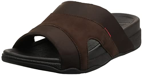 Fitflop Herren Freeway III Slide-Textile Plateausandalen, Chocolate, 44 EU von Fitflop