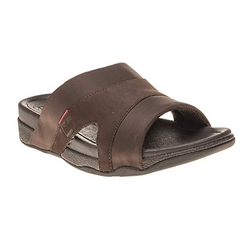 Fitflop Herren Freeway III Slide-Textile Plateausandalen, Chocolate, 44 EU von Fitflop