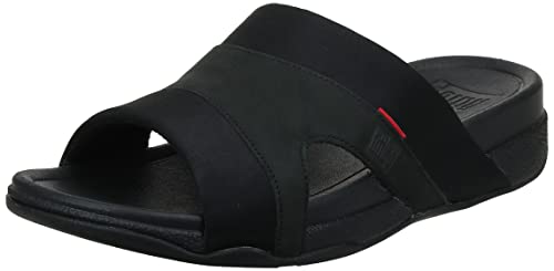 Fitflop Herren Freeway III Slide-Textile Plateausandalen, Schwarz (Black), 43 EU von Fitflop