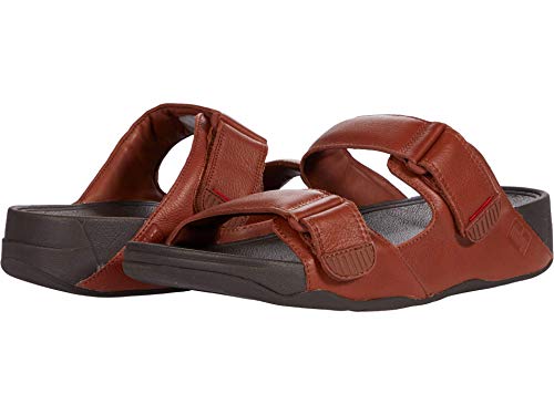 Fitflop Herren Gogh MOC Slide-Leather Sandalen, Dark Tan, 40 EU von Fitflop