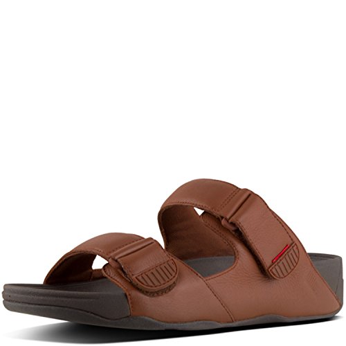 Fitflop Herren Gogh MOC Slide-Leather Sandalen, Dark Tan, 40 EU von Fitflop